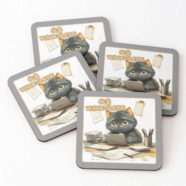 Item preview, Clerk Cat, Wage Slave designed and sold by Sleepy Cat Design.