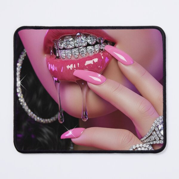 Item preview, Glossy Lips Diamond Grillz Manicured Hands Luxury Jewelry Glamour Art designed and sold by wilnickvisuals.
