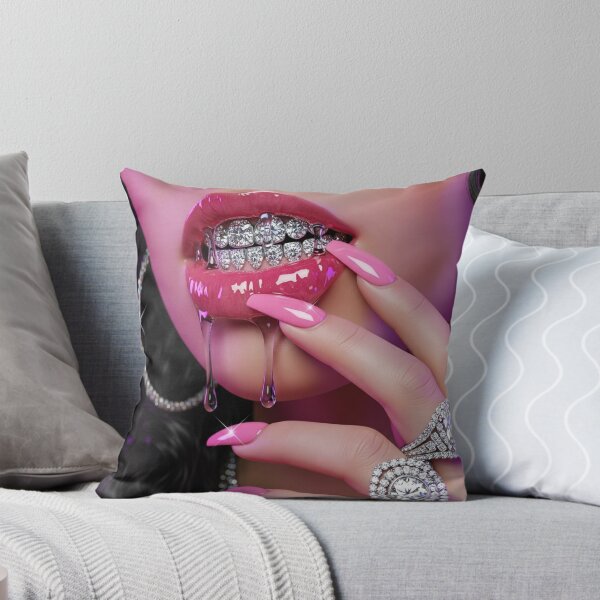 Item preview, Glossy Lips Diamond Grillz Manicured Hands Luxury Jewelry Glamour Art designed and sold by wilnickvisuals.