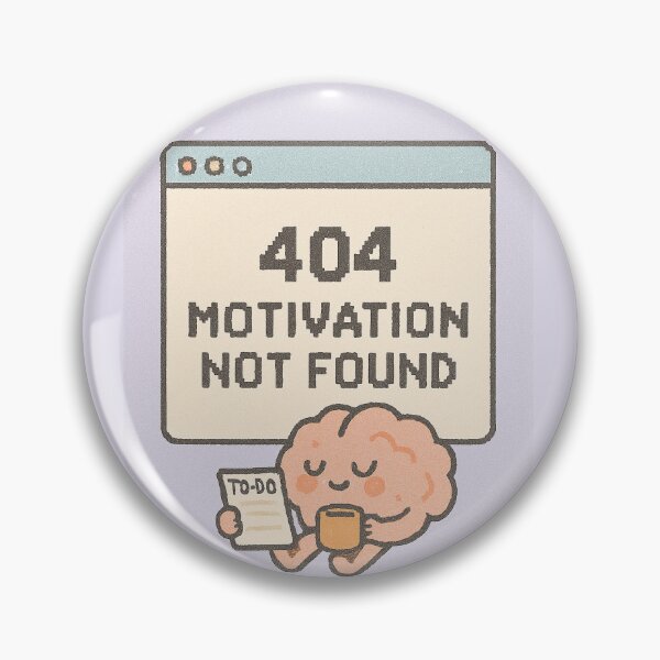 Item preview, 404 Motivation Not Found – Funny Brain Error Cartoon for Burnout Culture designed and sold by Striklet.
