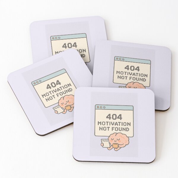 Item preview, 404 Motivation Not Found – Funny Brain Error Cartoon for Burnout Culture designed and sold by Striklet.