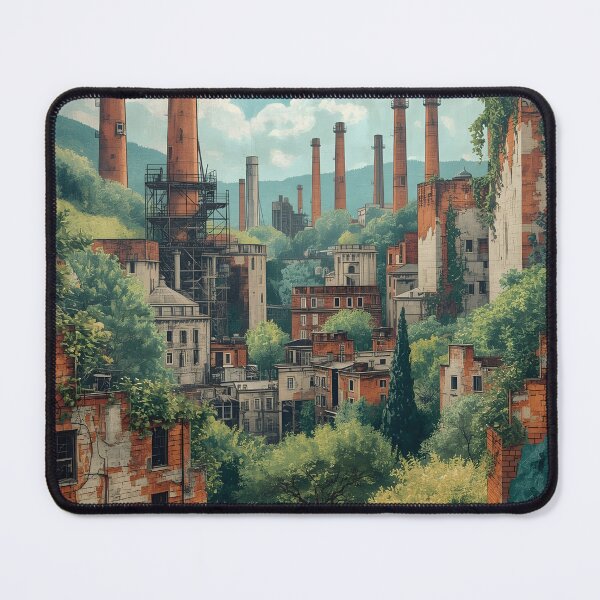 Item preview, Nature Reclaims Abandoned Factory – Urban Decay Industrial Landscape Art designed and sold by K@raksnalee.