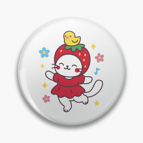 Item preview, Strawberry Cat Dancing with Duck designed and sold by littleflabby.