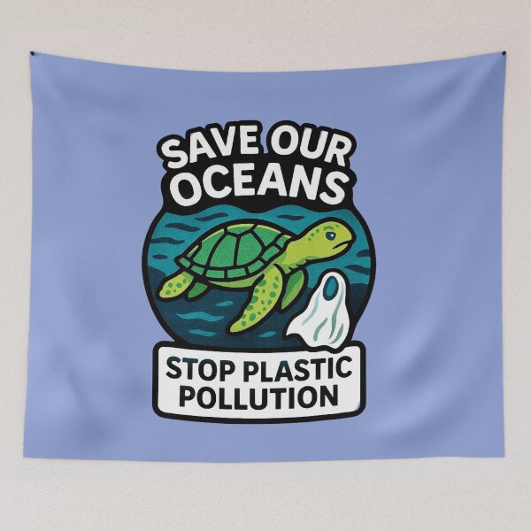 Item preview, Save Our Oceans - Stop Plastic Pollution designed and sold by Myra365Art.
