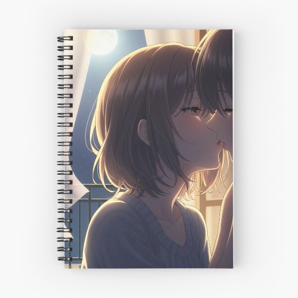 Item preview, YURI girls kiss in the moonlight on a warm night designed and sold by GerwantSHOP.
