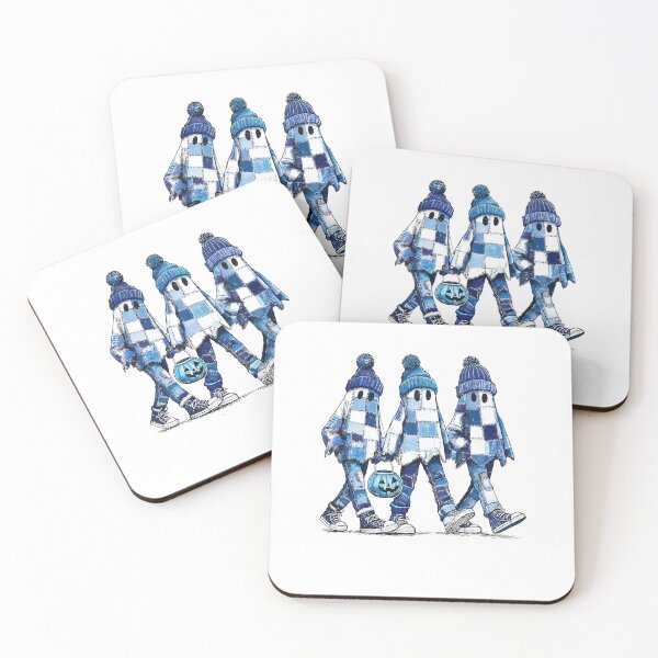 Item preview, Retro Halloween Blue Denim Ghost designed and sold by Lakatosarpad.