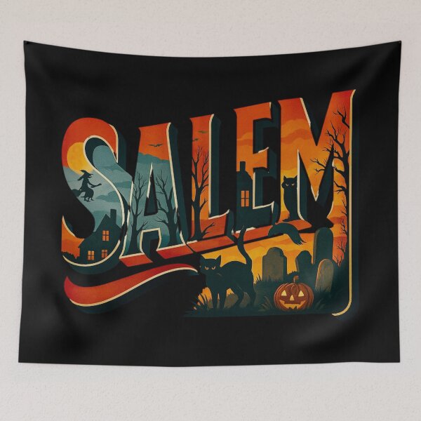Item preview, Salem -- Witches, Autumn Leaves & Historic Charm Typography designed and sold by Myra365Art.