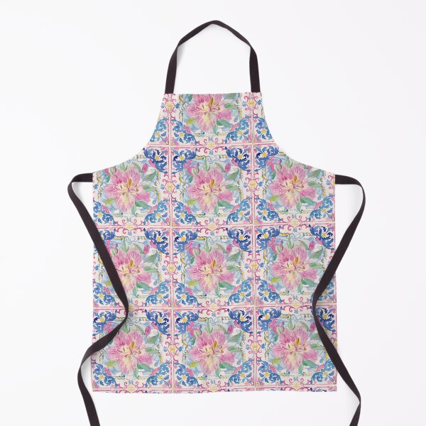 Item preview, Watercolor Pink Floral Portuguese Tile – Ornate Decorative Vintage Pattern designed and sold by imaginefountain.