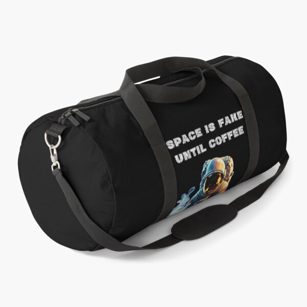 Item preview, Space is Fake until Coffee Flat Earth Joke Funny Astronaut designed and sold by SynizesisShop.