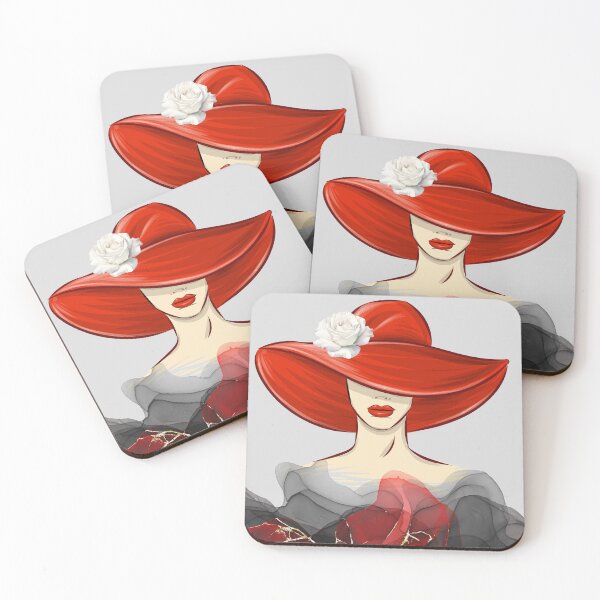Item preview, Beautiful woman with red hat designed and sold by MarthasHus.