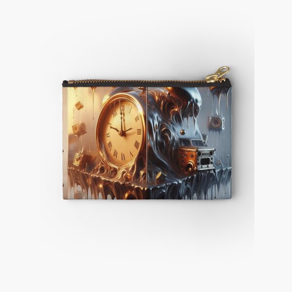 Item preview, Surreal Melting Clock Floating Over Cube – Dreamlike Abstract Art designed and sold by ashokreddy343.