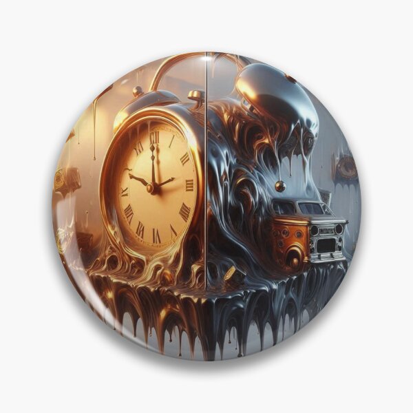 Item preview, Surreal Melting Clock Floating Over Cube – Dreamlike Abstract Art designed and sold by ashokreddy343.