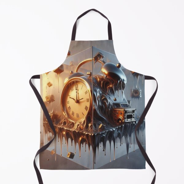 Item preview, Surreal Melting Clock Floating Over Cube – Dreamlike Abstract Art designed and sold by ashokreddy343.