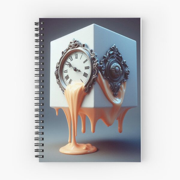 Item preview, Melting Surreal Clock – Floating Over Abstract Cube designed and sold by ashokreddy343.