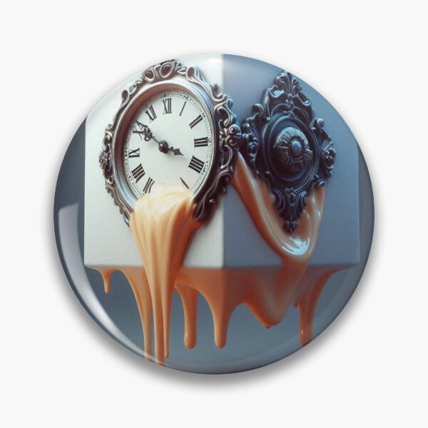 Item preview, Melting Surreal Clock – Floating Over Abstract Cube designed and sold by ashokreddy343.