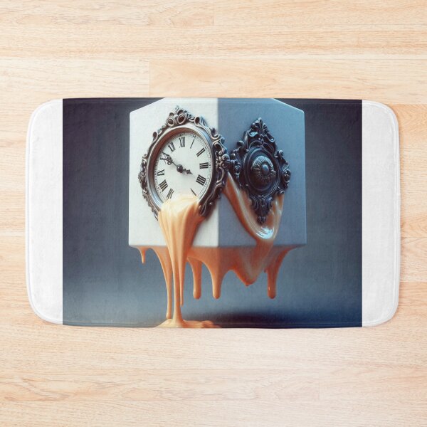 Item preview, Melting Surreal Clock – Floating Over Abstract Cube designed and sold by ashokreddy343.