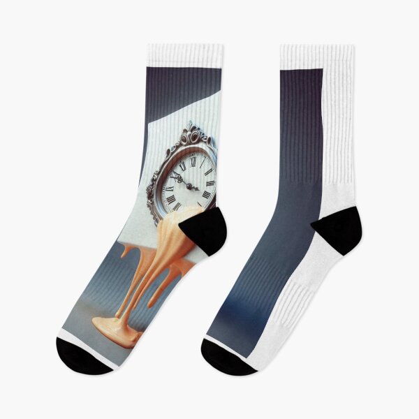 Item preview, Melting Surreal Clock – Floating Over Abstract Cube designed and sold by ashokreddy343.