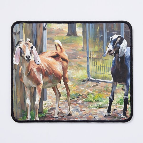 Item preview, watercolor blue moon and her sister Dakota Nubian goat family designed and sold by RobynPeters1836.
