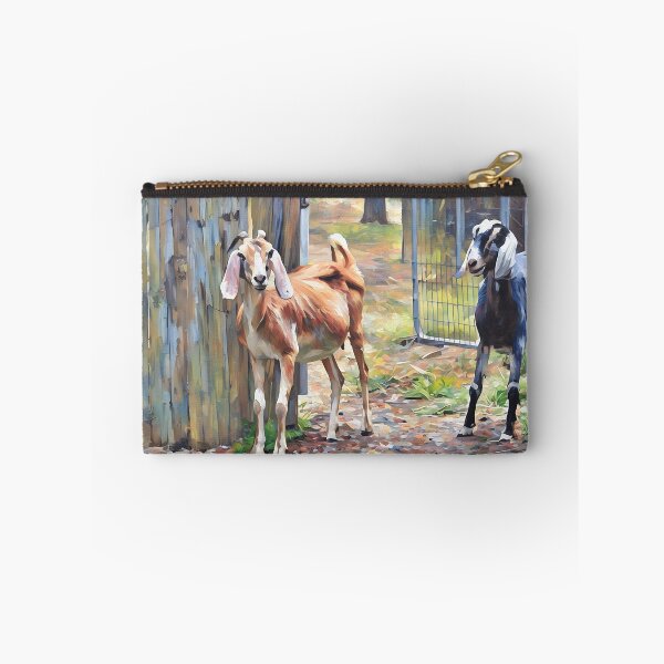 Item preview, watercolor blue moon and her sister Dakota Nubian goat family   designed and sold by RobynPeters1836.