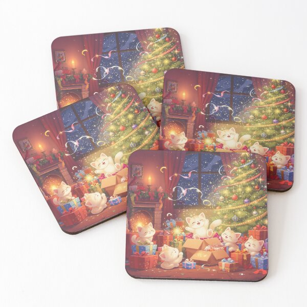 Item preview, Christmas Kittens in Presents Happy Festive Christmas Tree Scene designed and sold by acceleratorhams.
