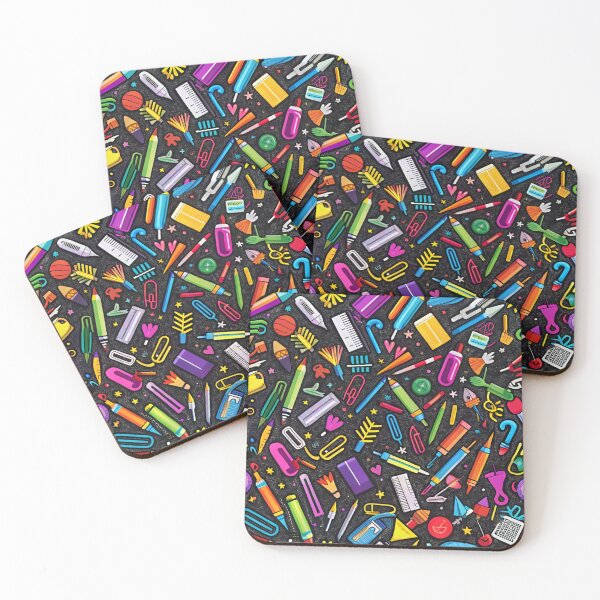 Item preview, Vibrant Art and School Supplies Pattern designed and sold by Vision Crafted.