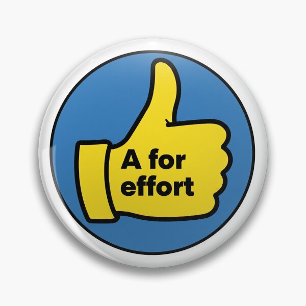 Item preview, A for Effort Sticker – Retro Thumbs-Up Cartoon Design designed and sold by eyesasdaggers.