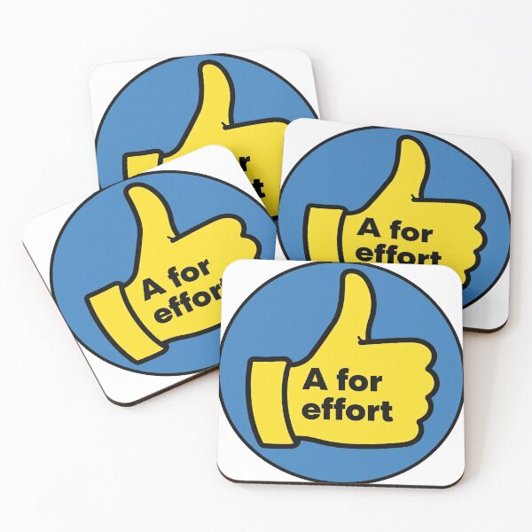 Item preview, A for Effort Sticker – Retro Thumbs-Up Cartoon Design designed and sold by eyesasdaggers.