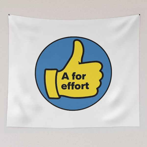 Item preview, A for Effort Sticker – Retro Thumbs-Up Cartoon Design designed and sold by eyesasdaggers.
