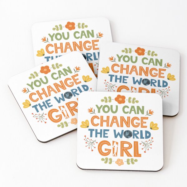 Item preview, You Can Change the World Girl Empowering Feminist Quote Art designed and sold by ArtsyExplorer.
