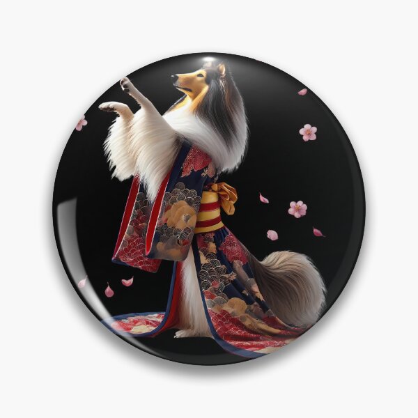 Artikelvorschau, Collie Japanische Kunst Kimono Harajuku Hundeliebhaber entworfen und verkauft von Kimberley King Art King Art.