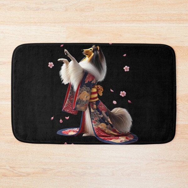 Artikelvorschau, Collie Japanische Kunst Kimono Harajuku Hundeliebhaber entworfen und verkauft von Kimberley King Art King Art.