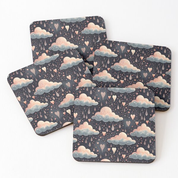 Item preview, A cutesy and romantic pattern of clouds and hearts designed and sold by Merrylands Artshop.