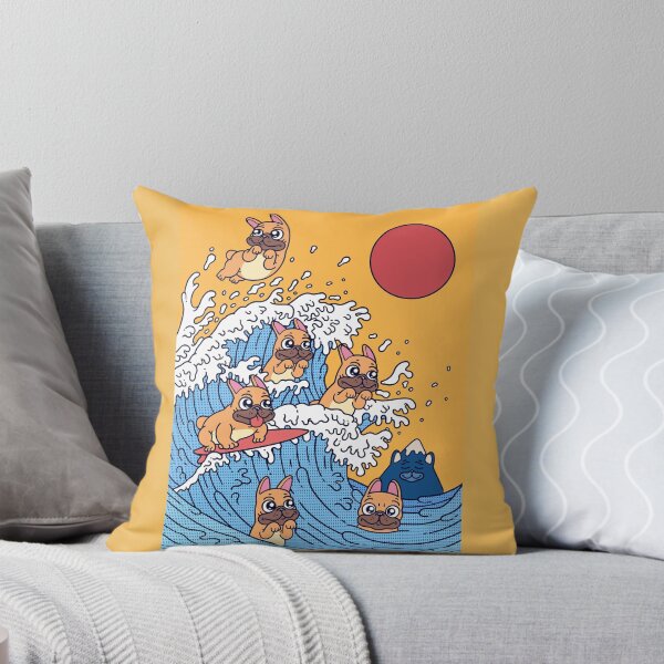 Item preview, The Great Wave of Frenchies - French Bulldogs designed and sold by Paperfly Doodles.