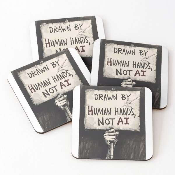 Item preview, Drawn by Human Hands, Not AI – Artist Protest Pencil Design designed and sold by ByPrintedThought.