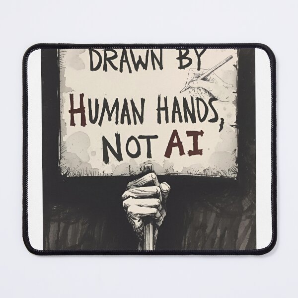 Item preview, Drawn by Human Hands, Not AI – Artist Protest Pencil Design designed and sold by ByPrintedThought.