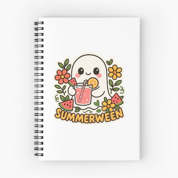 Item preview, Summerween Cute Ghost with Watermelon Drink designed and sold by Cute-Nature.