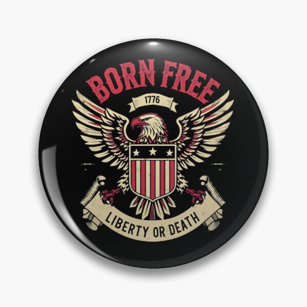 Item preview, Patriotic Eagle Vintage Design – Born Free Liberty or Death 1776 designed and sold by GracefulPODshop.