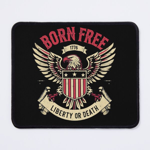 Item preview, Patriotic Eagle Vintage Design – Born Free Liberty or Death 1776 designed and sold by GracefulPODshop.