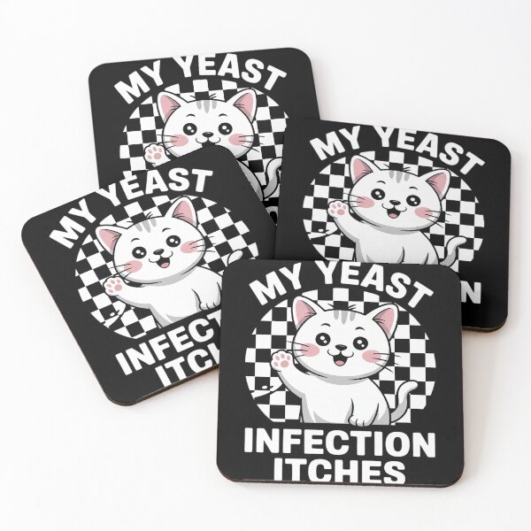 Item preview, My Yeast Infection Itches Meme Adult Humor Weird Cat designed and sold by Charidana.