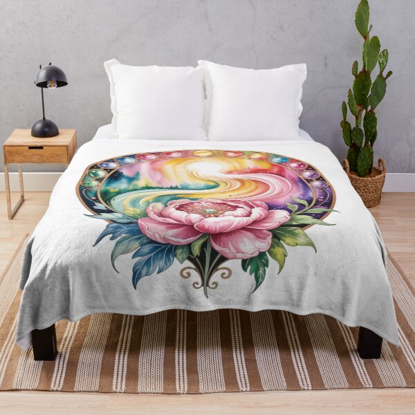 Item preview, Chakra Radiance Mandala with Pink Peony & Sunburst designed and sold by NewAspect.