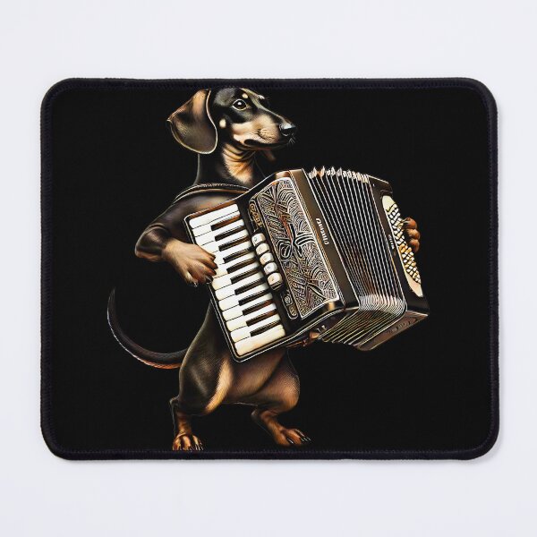 Item preview, Dachshund Playing Accordion Player Dog Lover designed and sold by Kimberley King Art King Art.