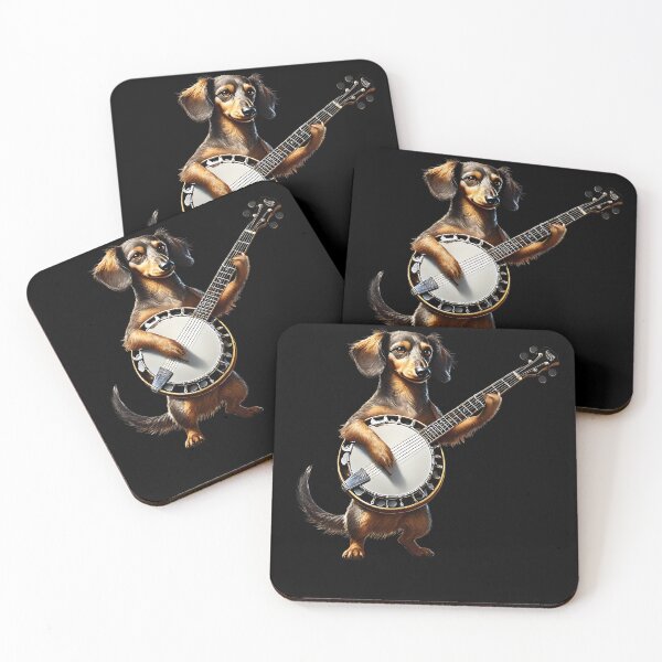 Item preview, Dachshund Playing Banjo Player Dog Lover designed and sold by Kimberley King Art  King Art.