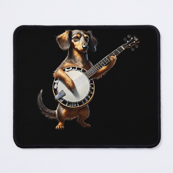 Item preview, Dachshund Playing Banjo Player Dog Lover designed and sold by Kimberley King Art King Art.