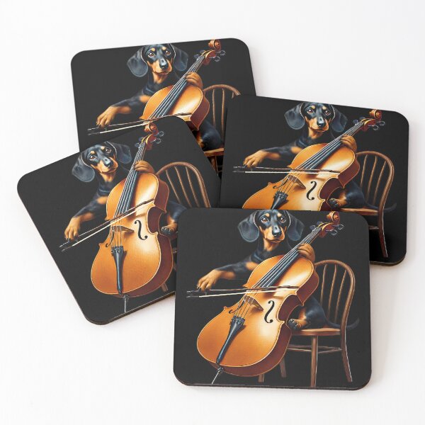 Item preview, Dachshund Playing Cello Player Dog Lover designed and sold by Kimberley King Art  King Art.