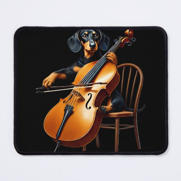 Item preview, Dachshund Playing Cello Player Dog Lover designed and sold by Kimberley King Art  King Art.