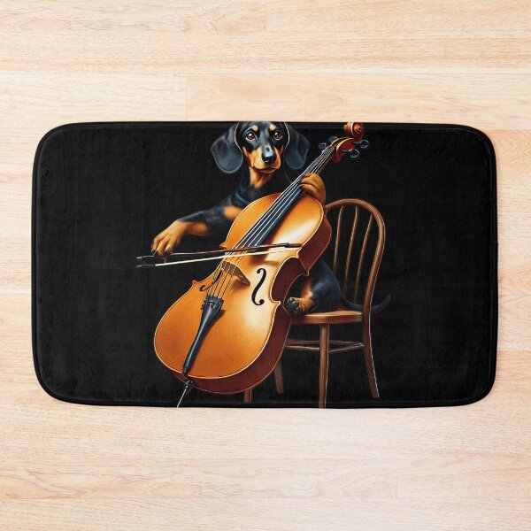 Item preview, Dachshund Playing Cello Player Dog Lover designed and sold by Kimberley King Art  King Art.