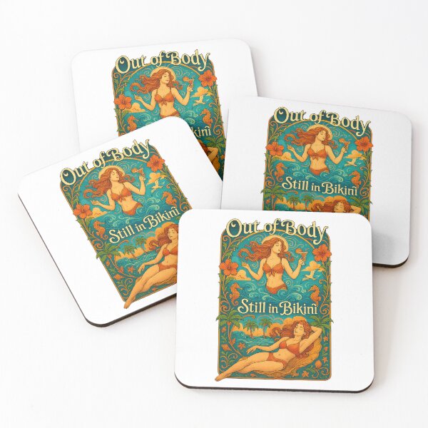 Item preview, Out of Body, Still in Bikini Art Nouveau T-Shirt | Funny Spiritual Tee designed and sold by MySpiritTravels.