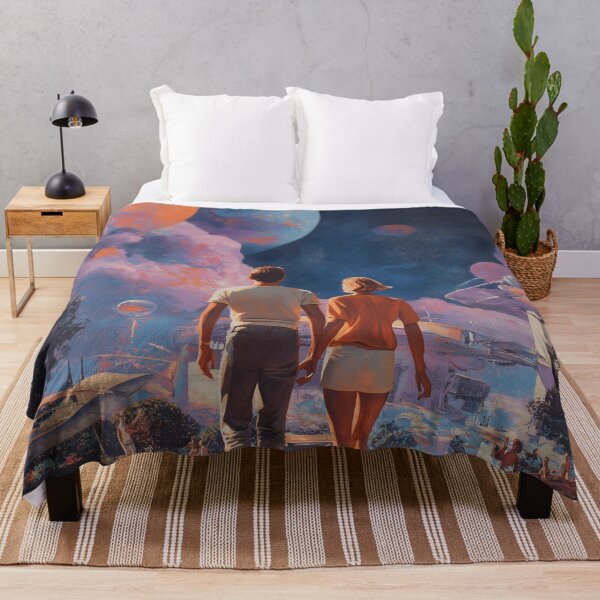 Item preview, Retro-futuristic walk under giant planets designed and sold by Velvetcosmonova.
