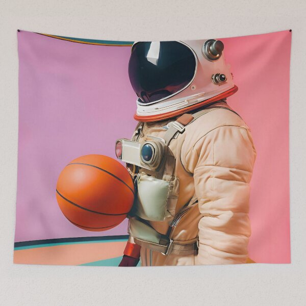 Item preview, The astronaut on the basketball court designed and sold by ICONICASTUDIO.