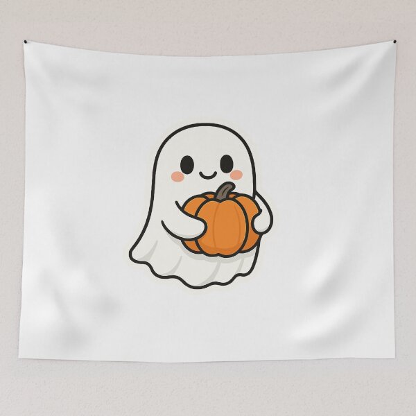 Item preview, Autumn Ghost with a Pumpkin designed and sold by Cute-Nature.